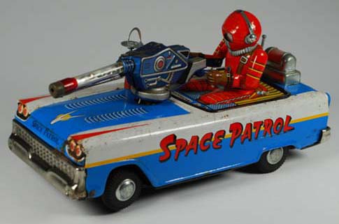 vintage space toys buddy l cars japanese tin robots, linemar tin toy space ships, alps tin toy robot, buying japan and american antique toy trucks, cars, robots,  free accurate toy appraisals quick antiqeut toy appraisals keystone trucks